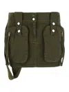 Blumarine Olive Green Medium Waist Miniskirt In Green