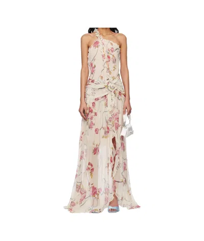 BLUMARINE ONE-SHOULDER CREPONNE MAXI DRESS