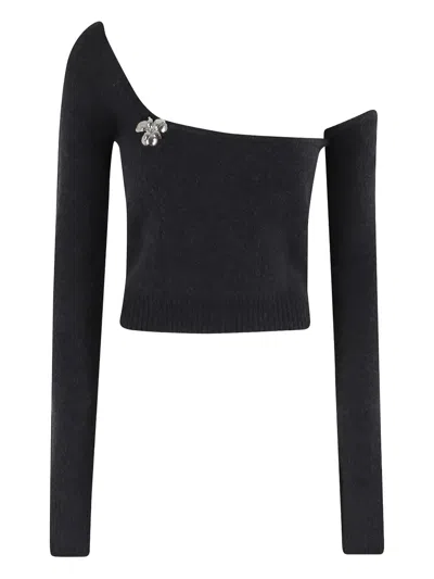 BLUMARINE ONE-SHOULDER EMBELLISHED TOP