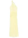 Blumarine One-shoulder Georgette Gown In Yellow