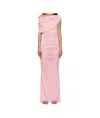 Blumarine Pink One-shoulder Maxi Dress In Pink