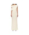 Blumarine Off-white One-shoulder Maxi Dress In White