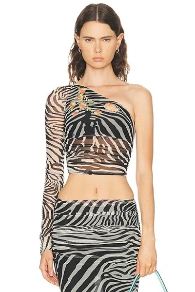 Blumarine One Shoulder Top In Black