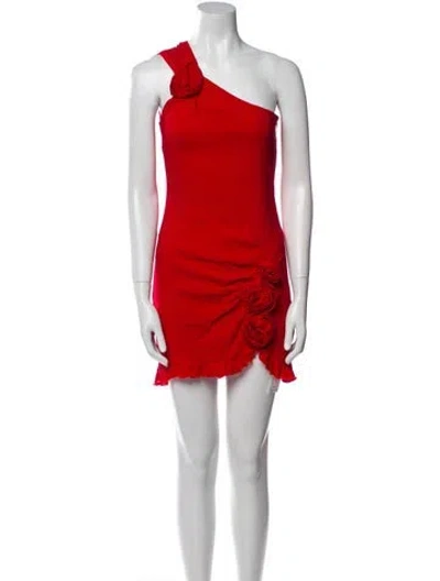 Pre-owned Blumarine One-shoulder Knee-length Dress W/ Tags In Red