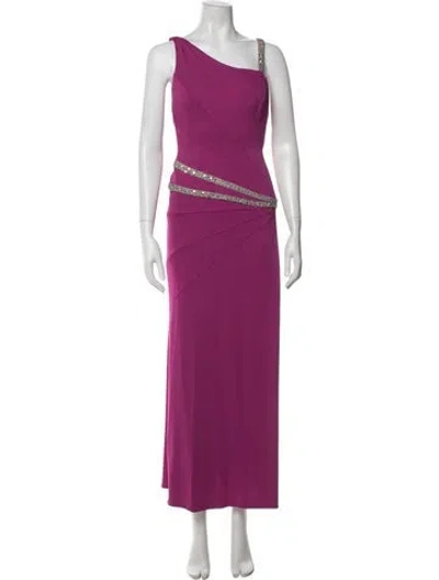 Pre-owned Blumarine One-shoulder Long Dress In Purple