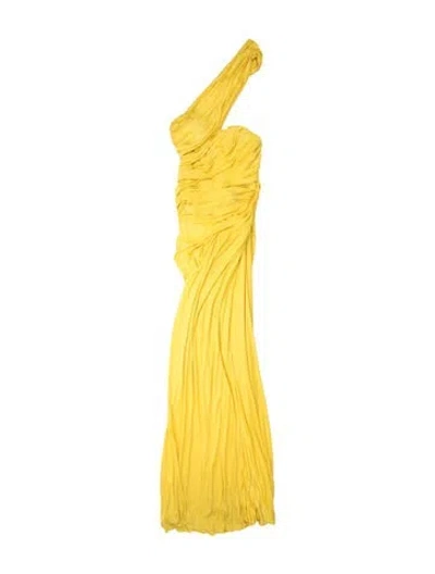 Pre-owned Blumarine One-shoulder Long Dress In Yellow