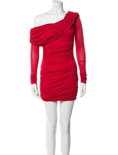 Pre-owned Blumarine One-shoulder Mini Dress W/ Tags In Red