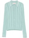 Blumarine Open-knit Cardigan In Blue