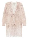 Blumarine Open-knit Cardigan In Neutrals