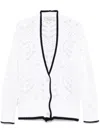 Blumarine Open-knit Cardigan In White