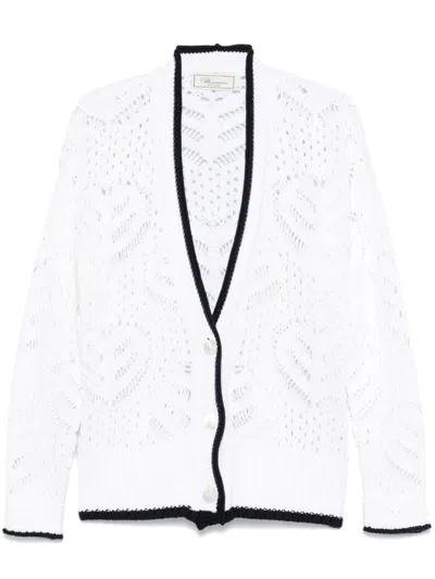 Blumarine Open-knit Cardigan In White