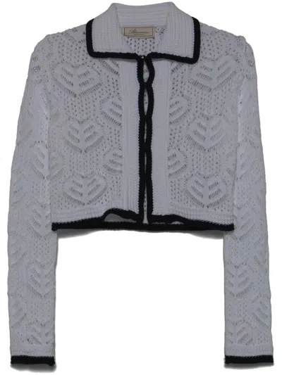 Blumarine Open-knit Cardigan In White