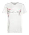 Blumarine Embroidered Floral Crew Neck Top In White