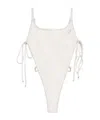 Blumarine Open Tie Side Swimsuit In White
