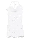 Blumarine Open-work Mini Dress In White