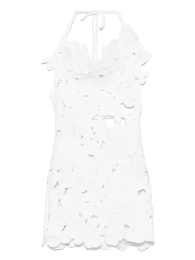 Blumarine Open-work Mini Dress In White