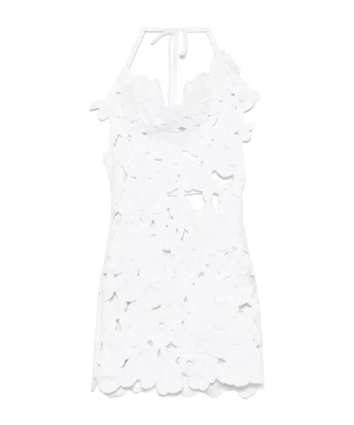 Blumarine Open-work Mini Dress In White
