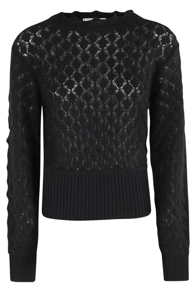 BLUMARINE OPENWORK DESIGN CREW NECK KNIT