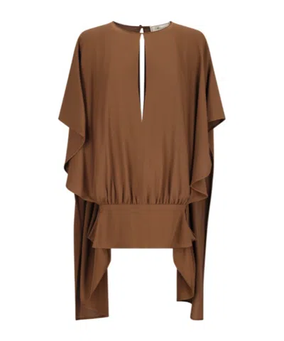 Blumarine Openwork Shirt In Brown