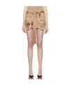 Blumarine Overalls Denim Miniskirt In Nude