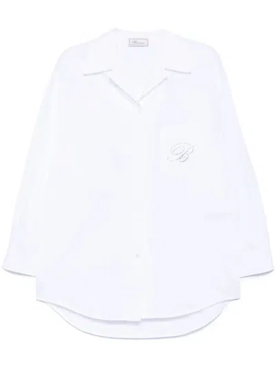 BLUMARINE COTTON SHIRT,P522C335A N0100 OPTICAL WHITE