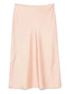 Blumarine Satin Midi Skirt In N0145 Eyeshadow Pink