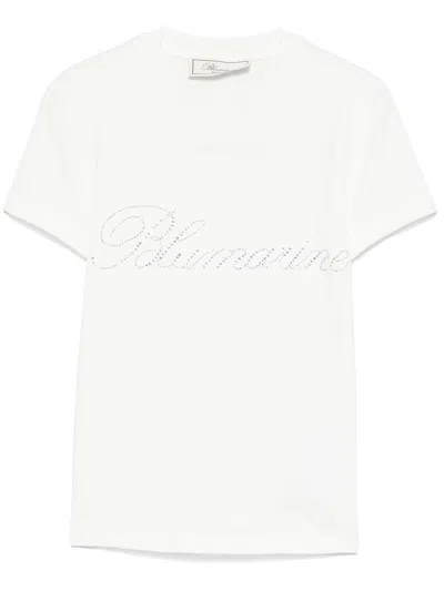 BLUMARINE JERSEY T-SHIRT,P522T082A N0100 OPTICAL WHITE
