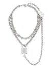 Blumarine B Logo Padlock Collar Necklace In Silver
