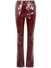 Blumarine Skinny Vinyl Trousers In Burgundy