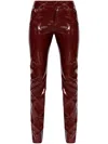 Blumarine Skinny Vinyl Trousers In Pink & Purple