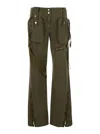 Blumarine High-rise Flared Cargo Jeans In Green