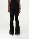 Blumarine Knit Insert Lace Pants In Black