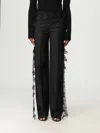 Blumarine Lace-detail Trousers In Black