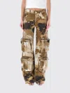 Blumarine Camouflage Print Cargo Trousers In 棕色