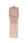 Blumarine Long Dress In Georgette With Balloon Sleeves In Pink