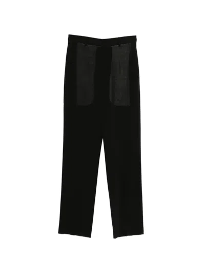 Blumarine Patch Wool Trousers In Black