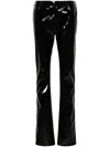 Blumarine Patent Straight Trousers In Black