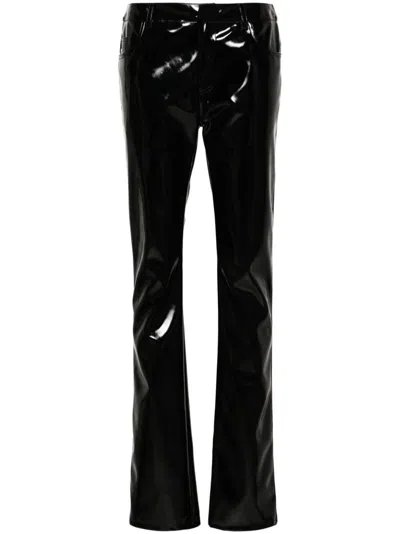 Blumarine Patent Straight Trousers In Black