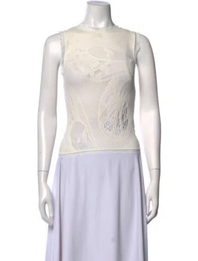 Pre-owned Blumarine Patterned Crew Neck Top In Neutrals