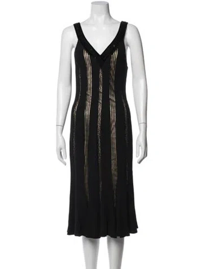 Pre-owned Blumarine Patterned Midi Length Dress In Black