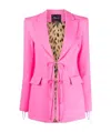 Blumarine Peak-lapels Lace-up Blazer In Pink