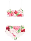 Blumarine Peony-printed Bikini In White