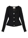 Blumarine Peplum Jacket In Black
