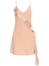 Blumarine Envers Crystal-embellished Logo Slip Dress In Neutrals