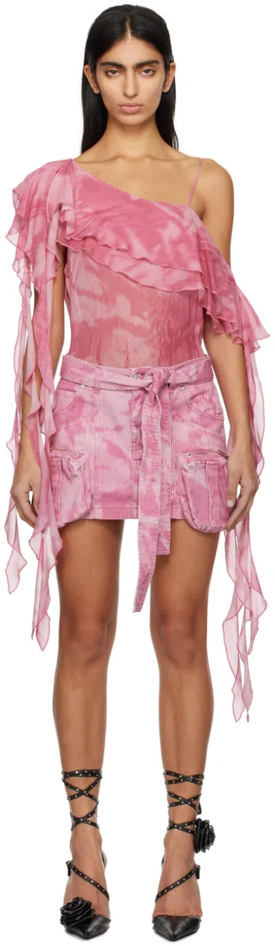 BLUMARINE PINK ASYMMETRIC BLOUSE