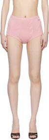 Blumarine Pink Braid Cable Knit Shorts In N0118 Wild Rose