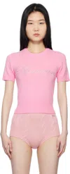 Blumarine Pink Cashmere Cropped Sweater In N0114 Pink