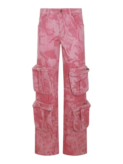 Blumarine Pink Cotton Blend Cargo Jeans