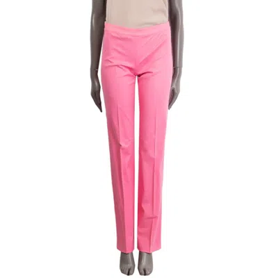 Pre-owned Blumarine Pink Cotton Straight Leg Pants 40 S