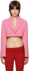 Blumarine Cropped Crêpe Blazer In N0730 Bubble